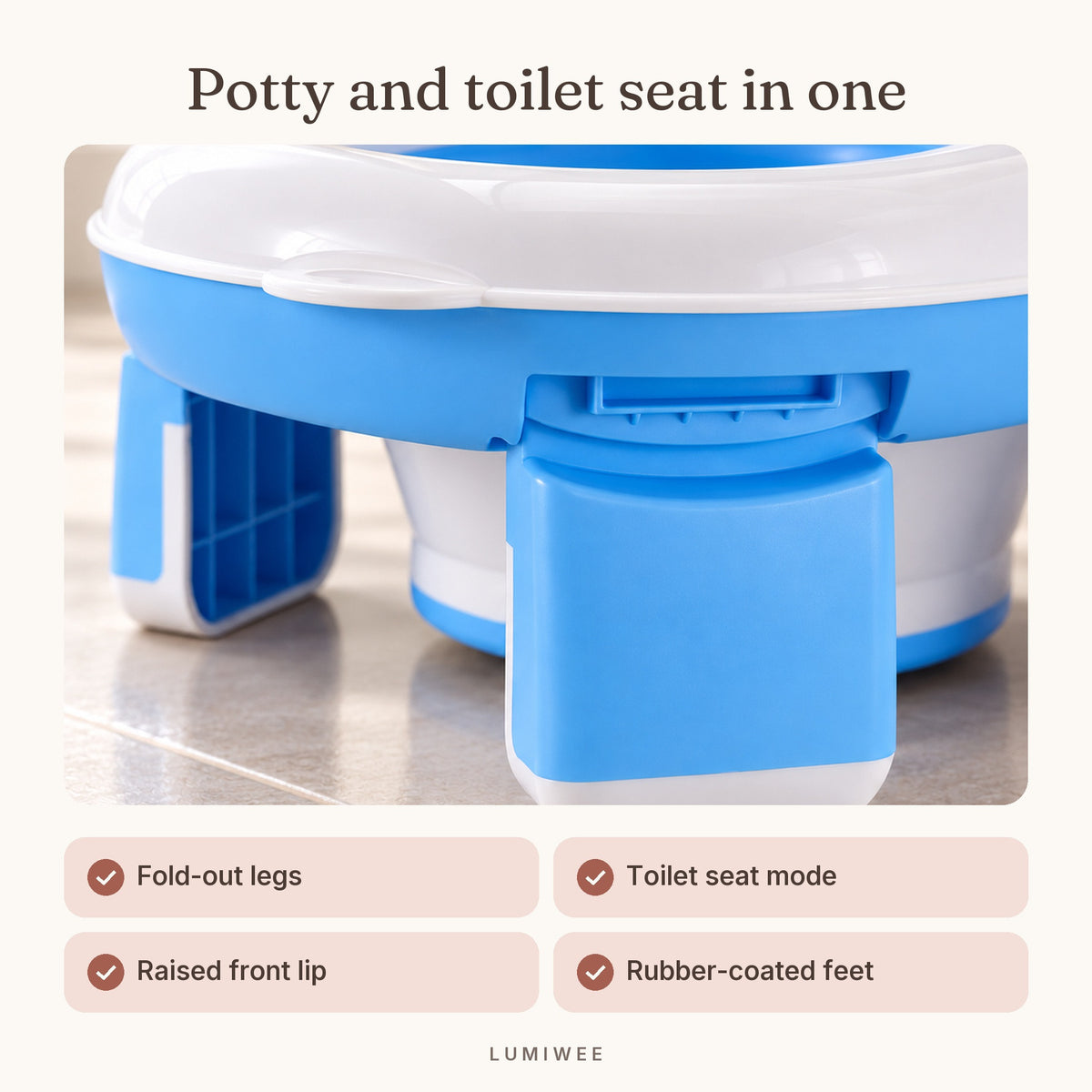 Lumiwee infographic: 2-in-1 - Potty and toilet seat in one