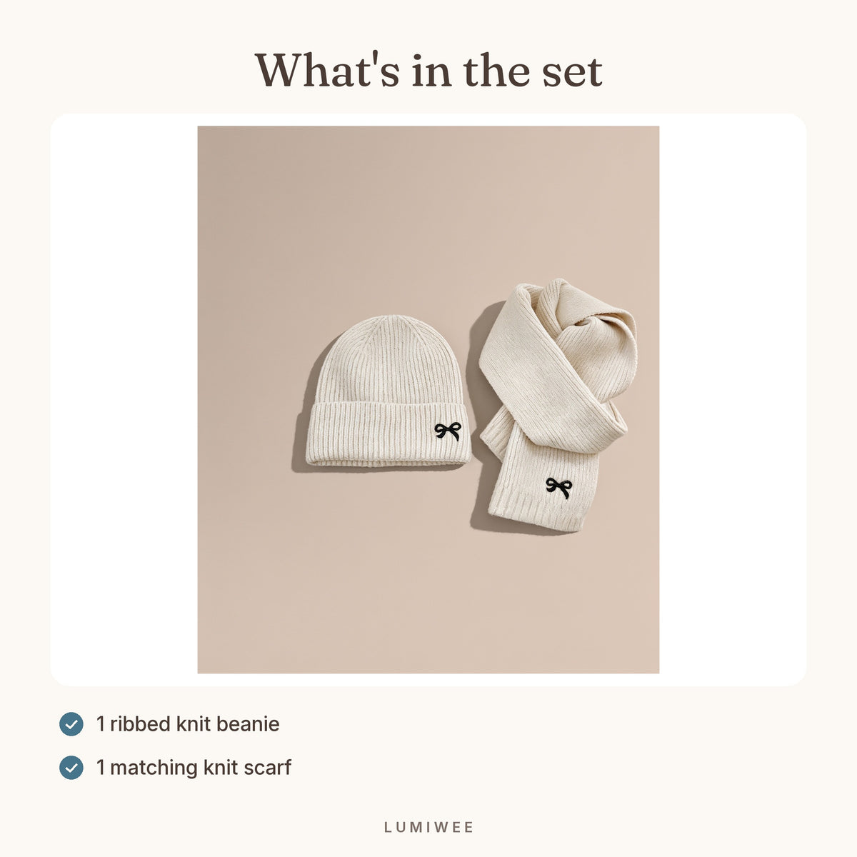 Lumiwee infographic: Bow - What's in the set