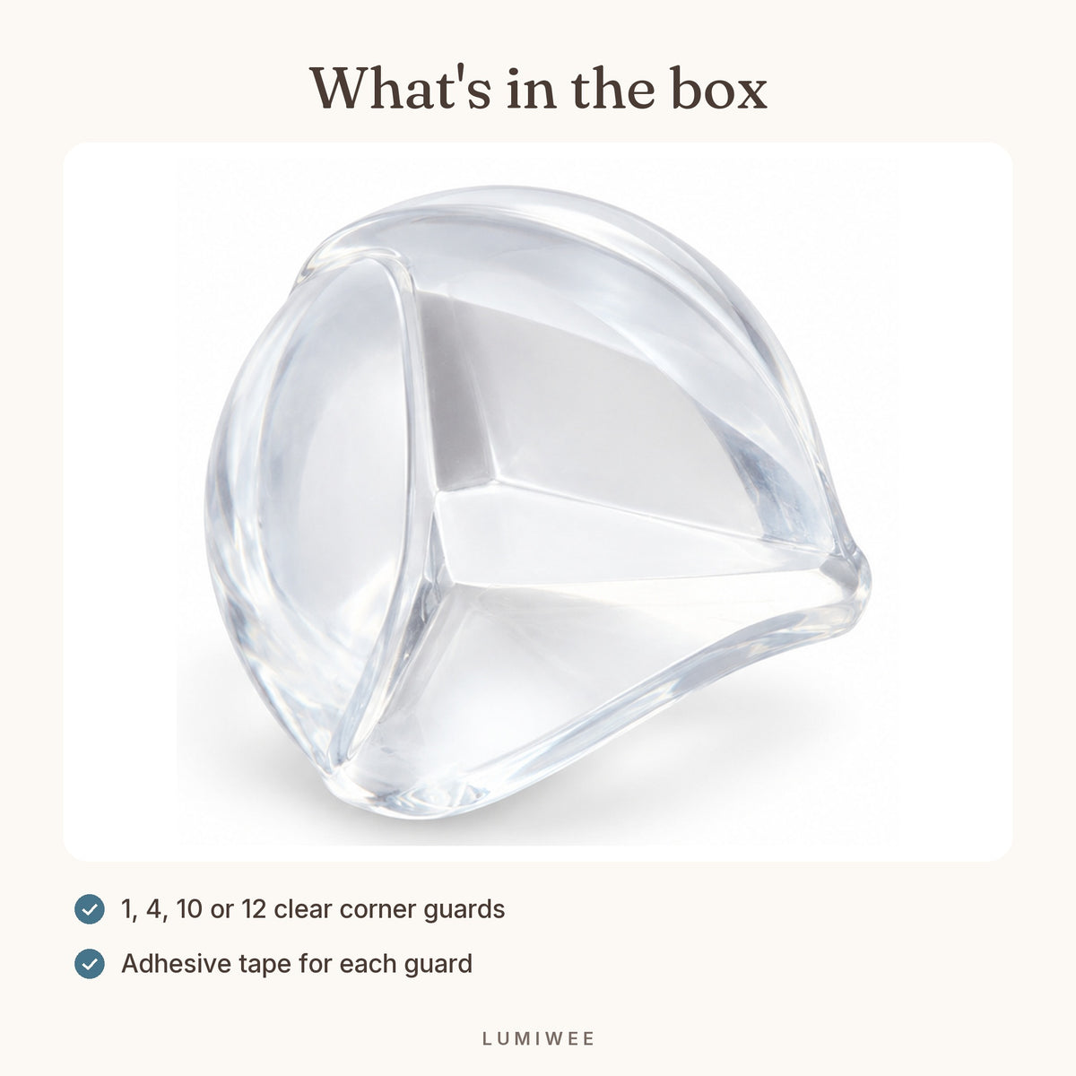 Lumiwee infographic: Corner Guards - What's in the box