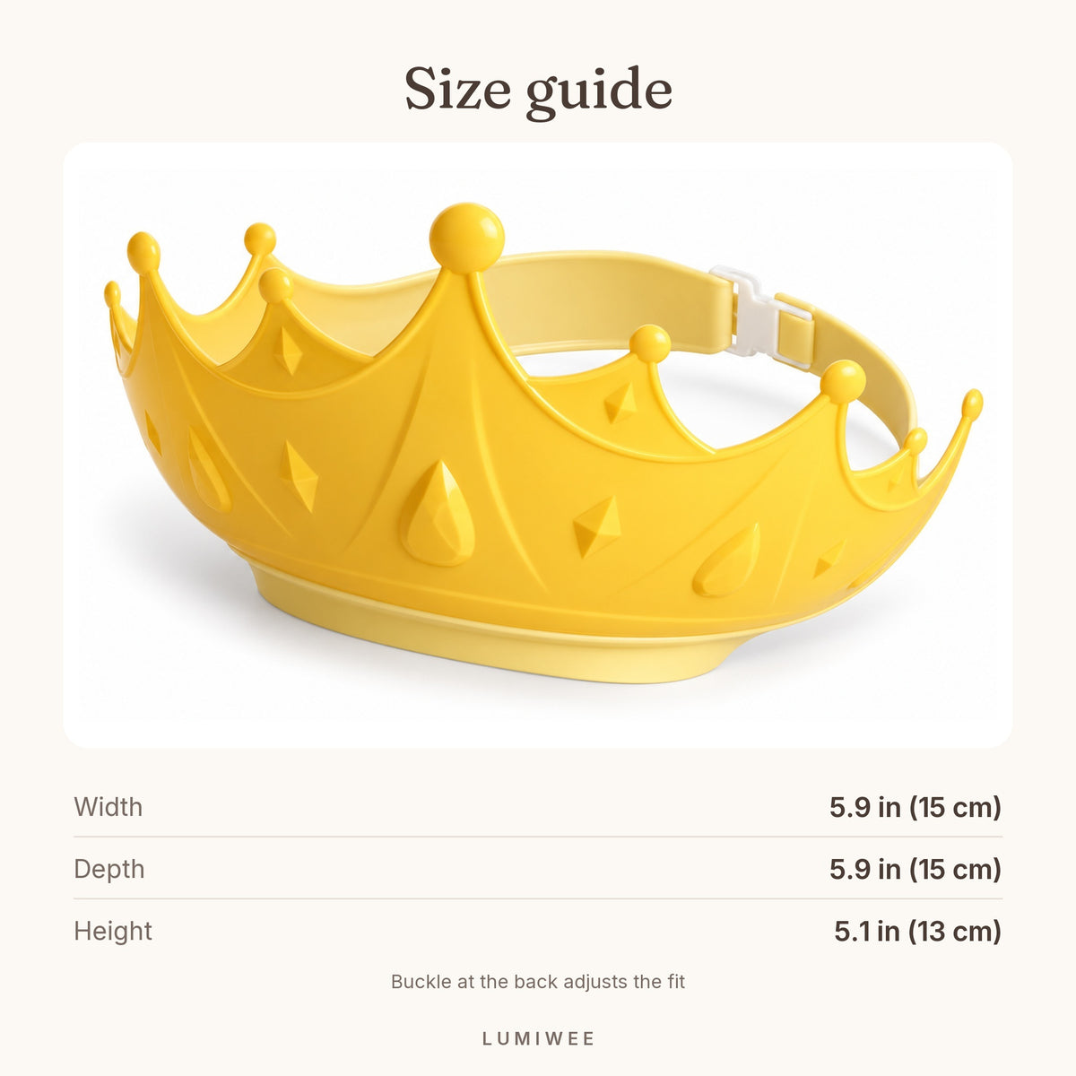 Lumiwee infographic: Crown - Size guide