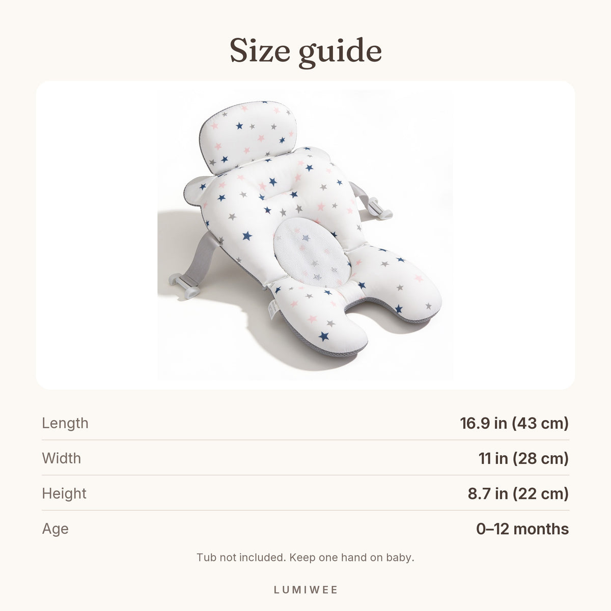 Lumiwee infographic: Dew - Size guide