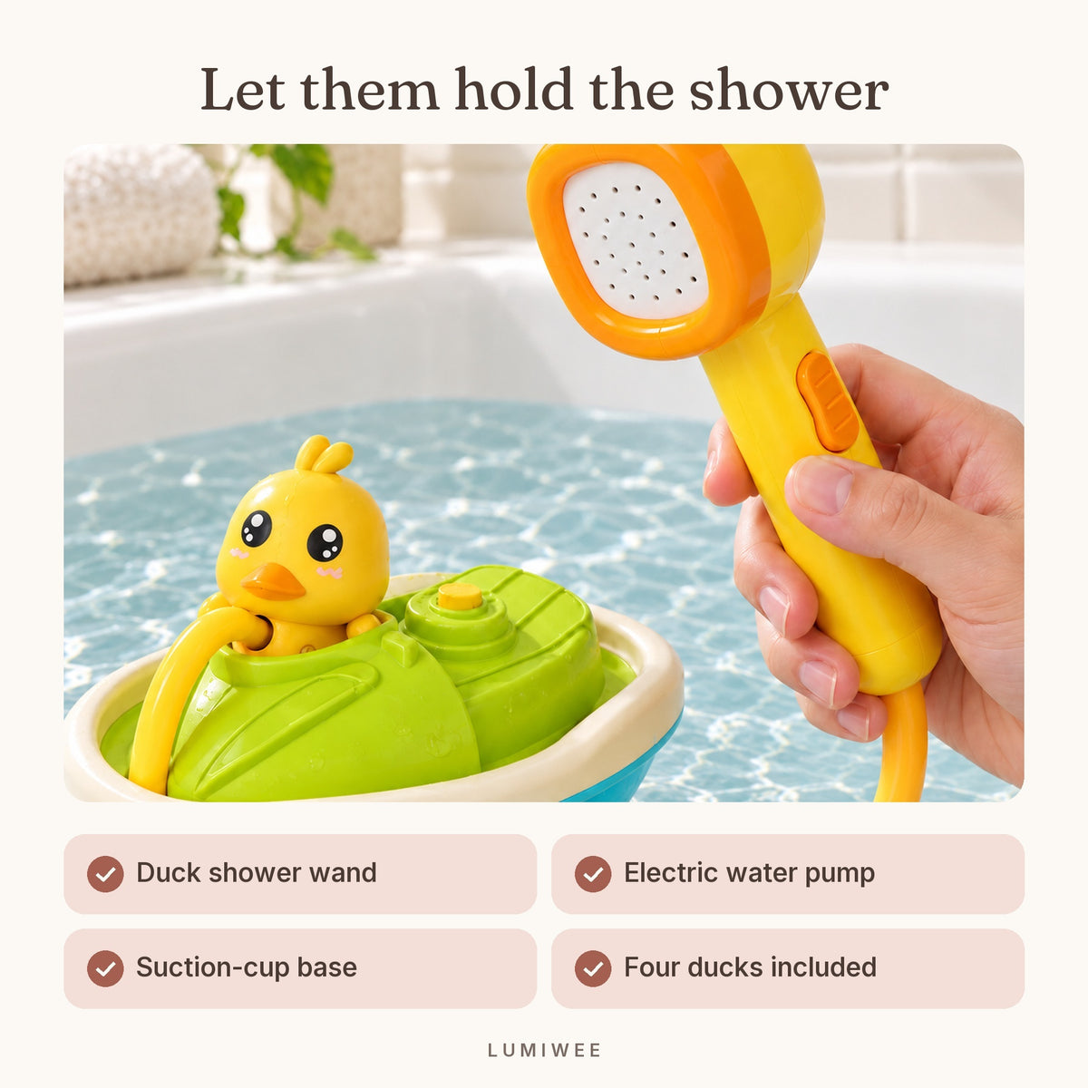 Lumiwee infographic: Drizzle - Let them hold the shower