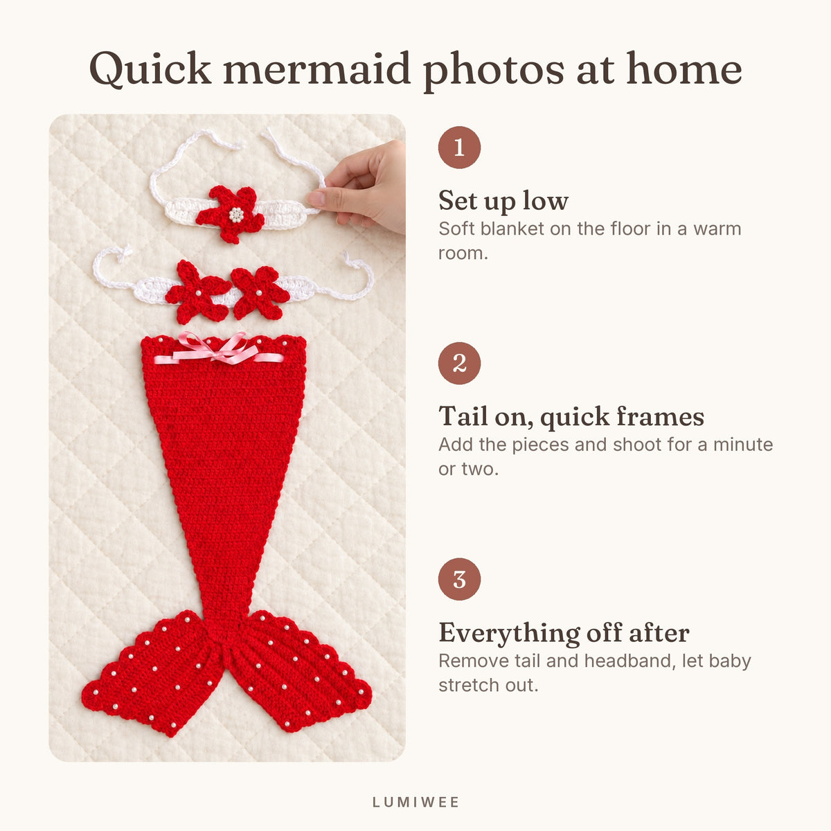 Lumiwee infographic: Mermaid - Quick mermaid photos at home