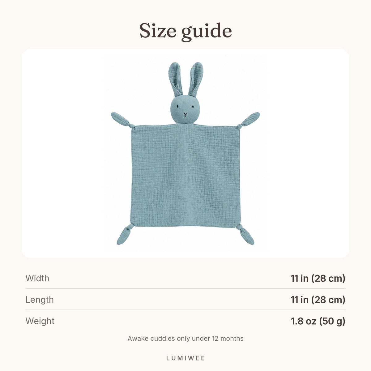 Lumiwee infographic: Nuzzle - Size guide