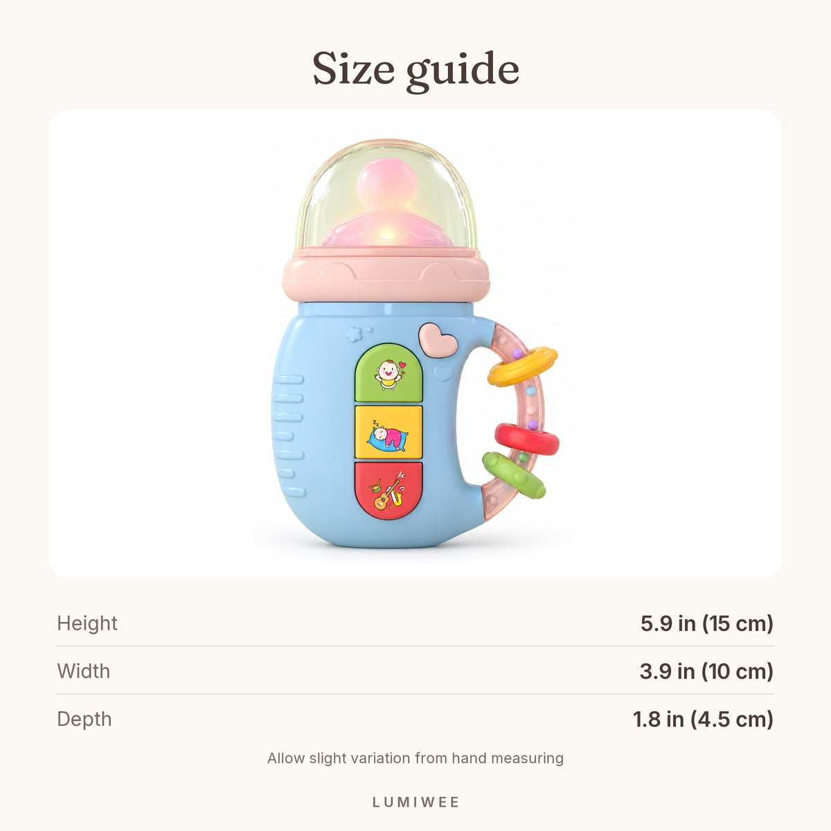 Lumiwee infographic: Poppy - Size guide