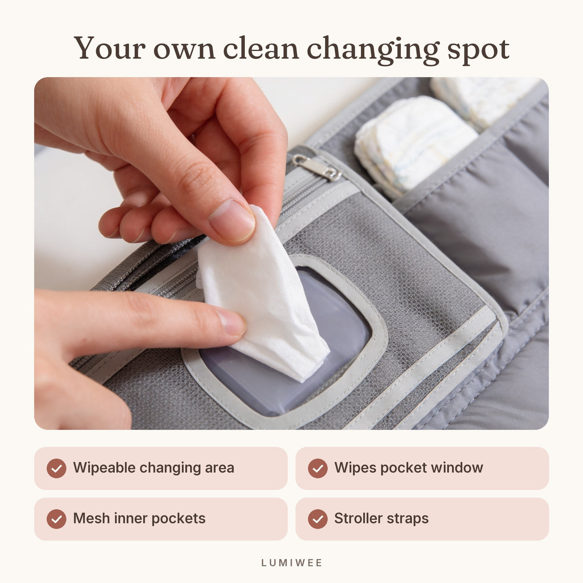 Lumiwee infographic: Robin - Your own clean changing spot