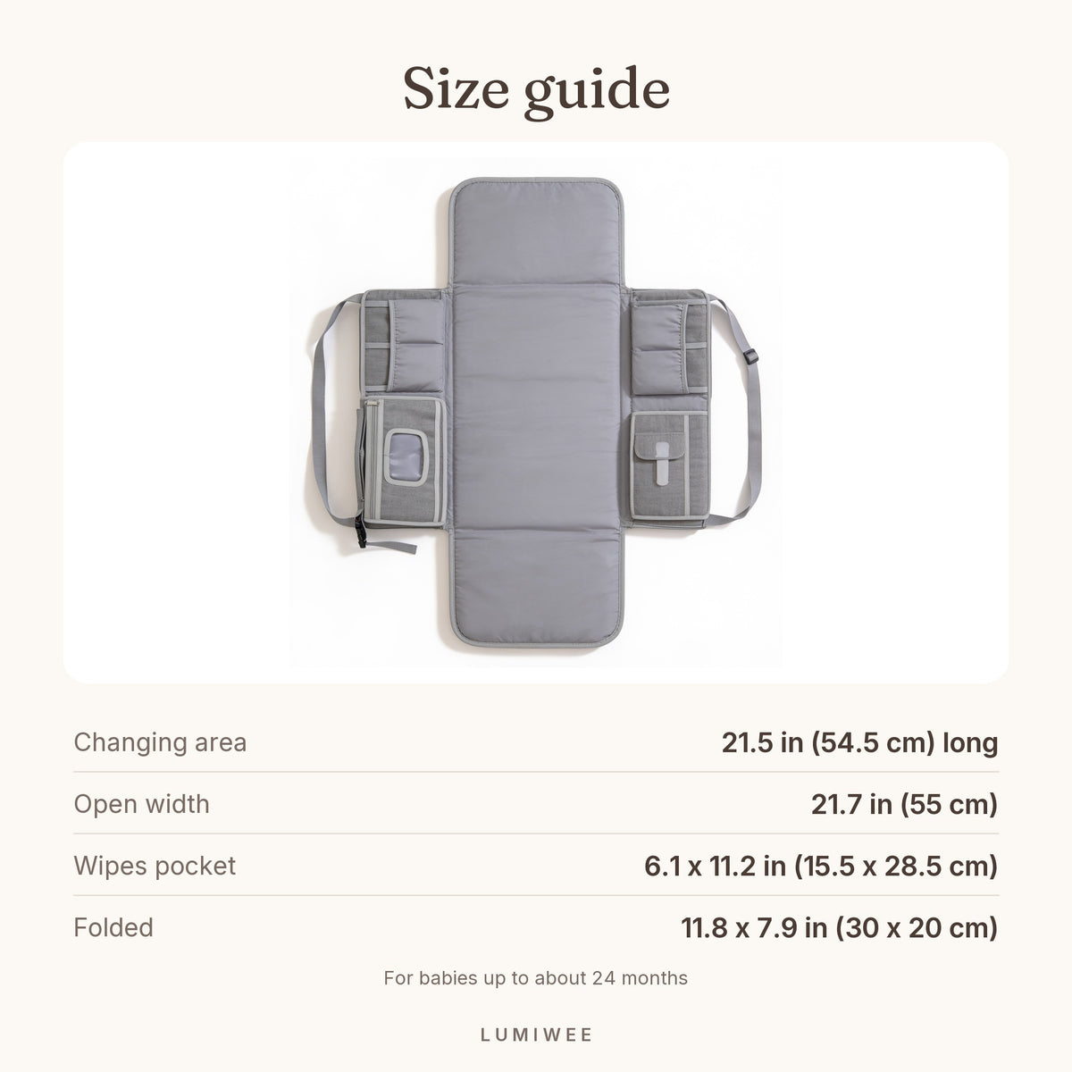 Lumiwee infographic: Robin - Size guide