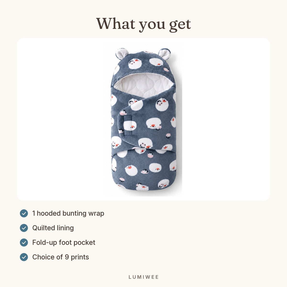Lumiwee infographic: Snowy - What you get