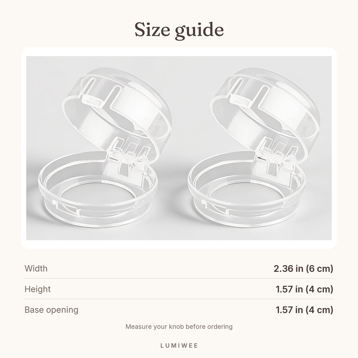 Lumiwee infographic: Stove - Size guide