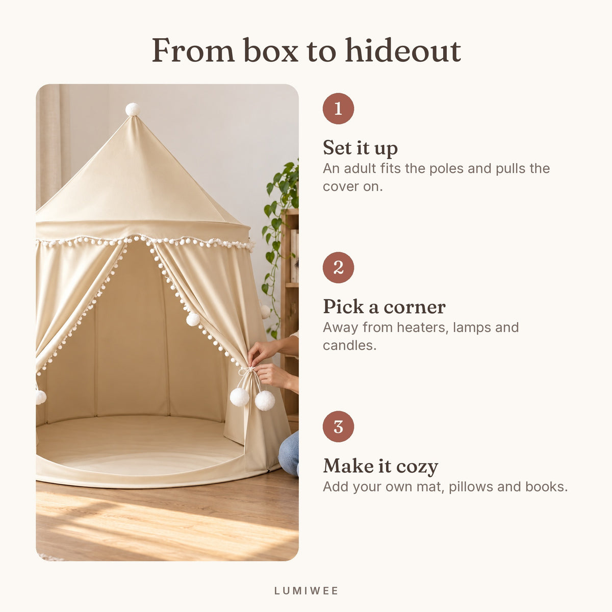 Lumiwee infographic: Turret - From box to hideout