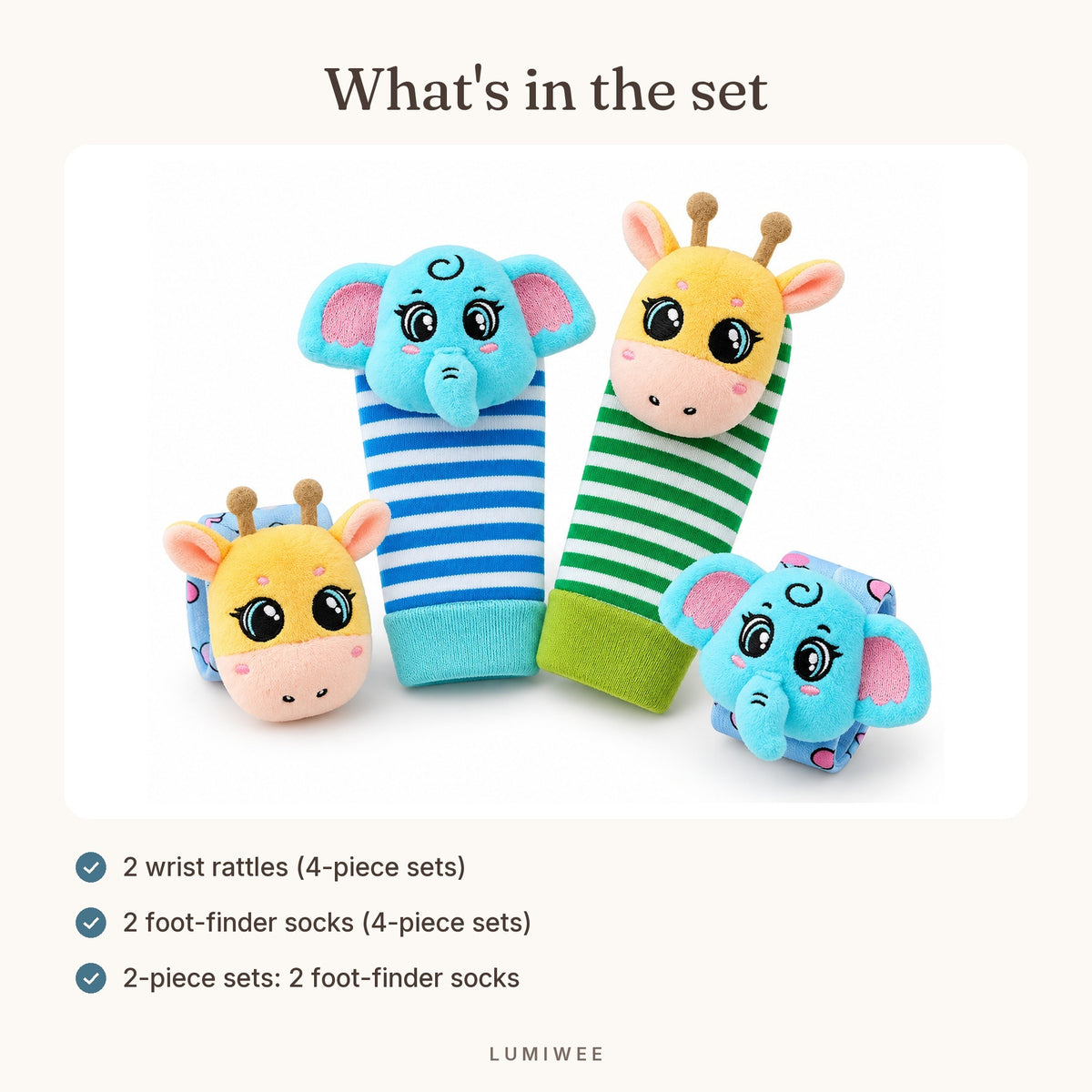 Lumiwee infographic: Wiggle - What's in the set