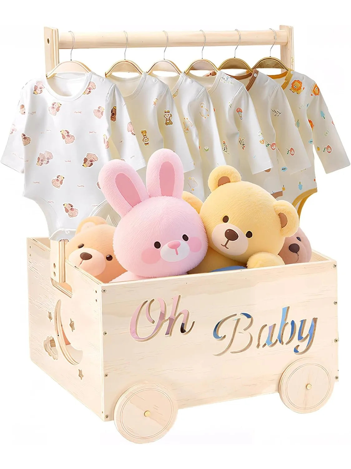 Lumiwee Acorn Baby Shower Gift Crate & Wooden Toy Box