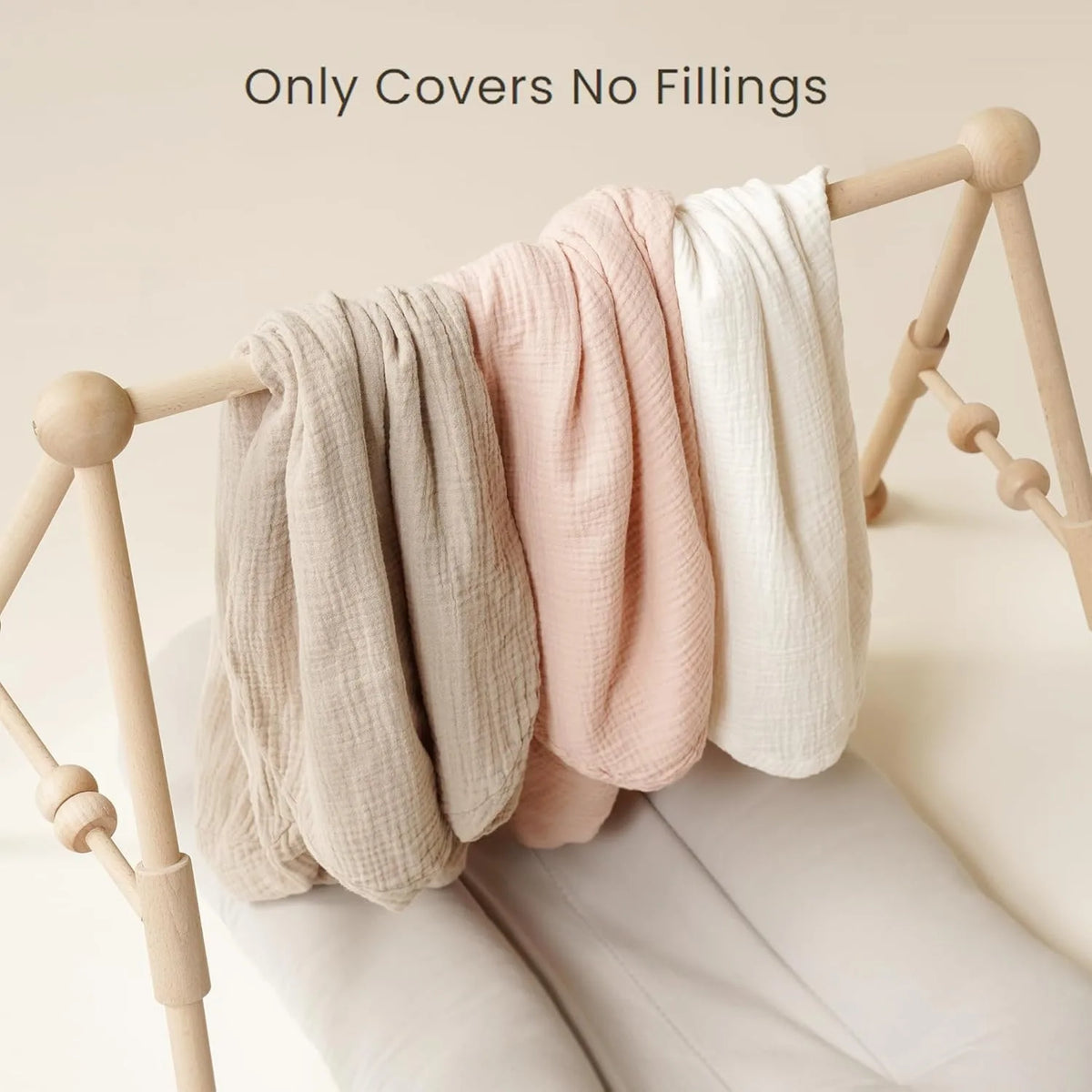 Muslin Cotton Newborn Baby Nest Slipcover Soft and Breathable Lounger Cover for Infant Girls Boys Gifts 2PCS Baby Lounger Cover