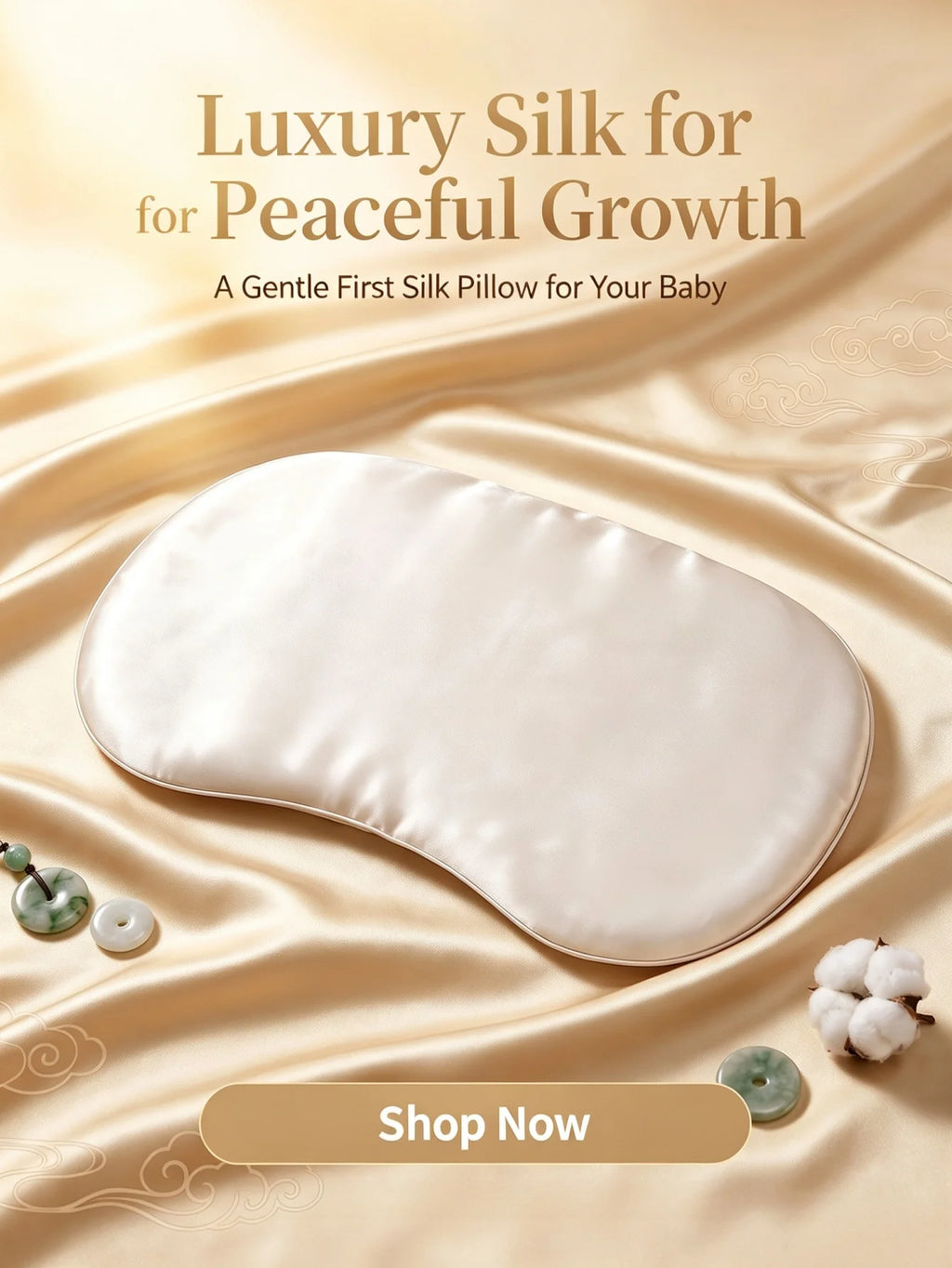 Soft Silk Cloud Baby Pillow Breathable Infant Neck Support Cushion, Zero‑Flat Height Sleep Pillow for Newborns