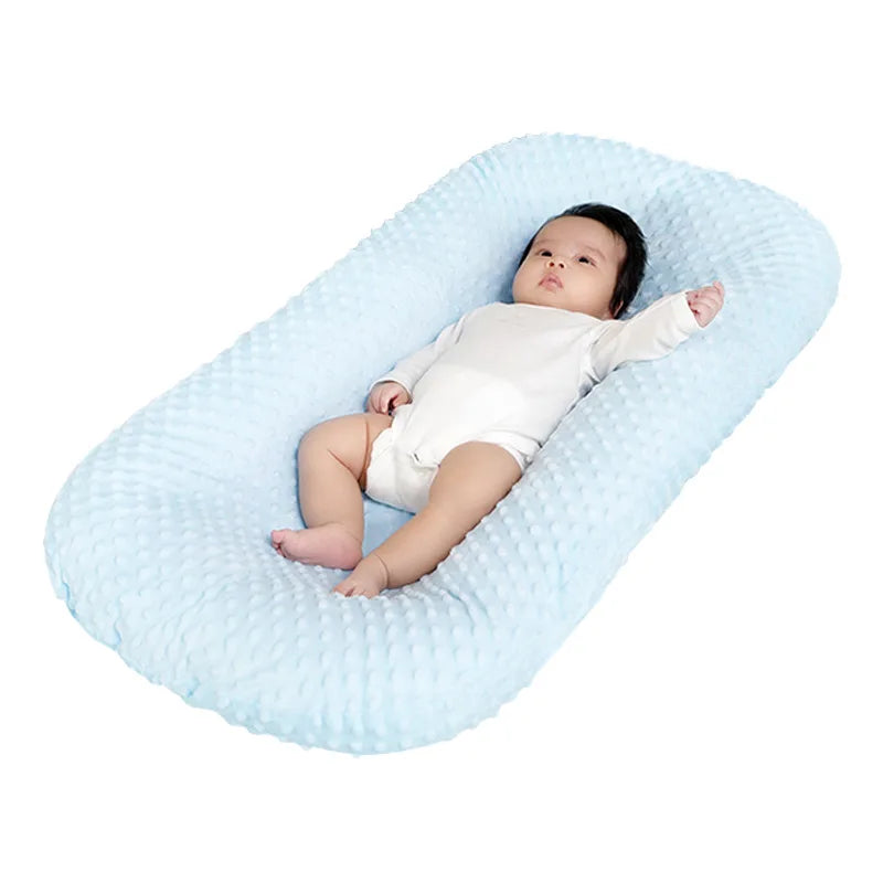 Only Cover Ultra Soft Removable Baby Nest Bed Cover Solid Color Newborn Slipcover Lounger Cover Sleeping Pad Flat Sheet for Crib