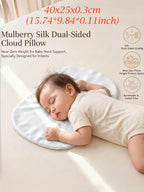 Soft Silk Cloud Baby Pillow Breathable Infant Neck Support Cushion, Zero‑Flat Height Sleep Pillow for Newborns