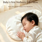 Soft Silk Cloud Baby Pillow Breathable Infant Neck Support Cushion, Zero‑Flat Height Sleep Pillow for Newborns