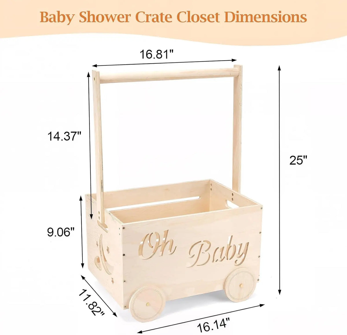Lumiwee Acorn Baby Shower Gift Crate & Wooden Toy Box