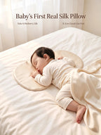 Soft Silk Cloud Baby Pillow Breathable Infant Neck Support Cushion, Zero‑Flat Height Sleep Pillow for Newborns