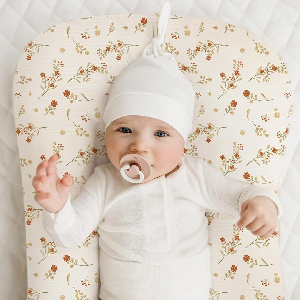 Muslin Cotton Newborn Baby Nest Slipcover Soft and Breathable Lounger Cover for Infant Girls Boys Gifts 2PCS Baby Lounger Cover