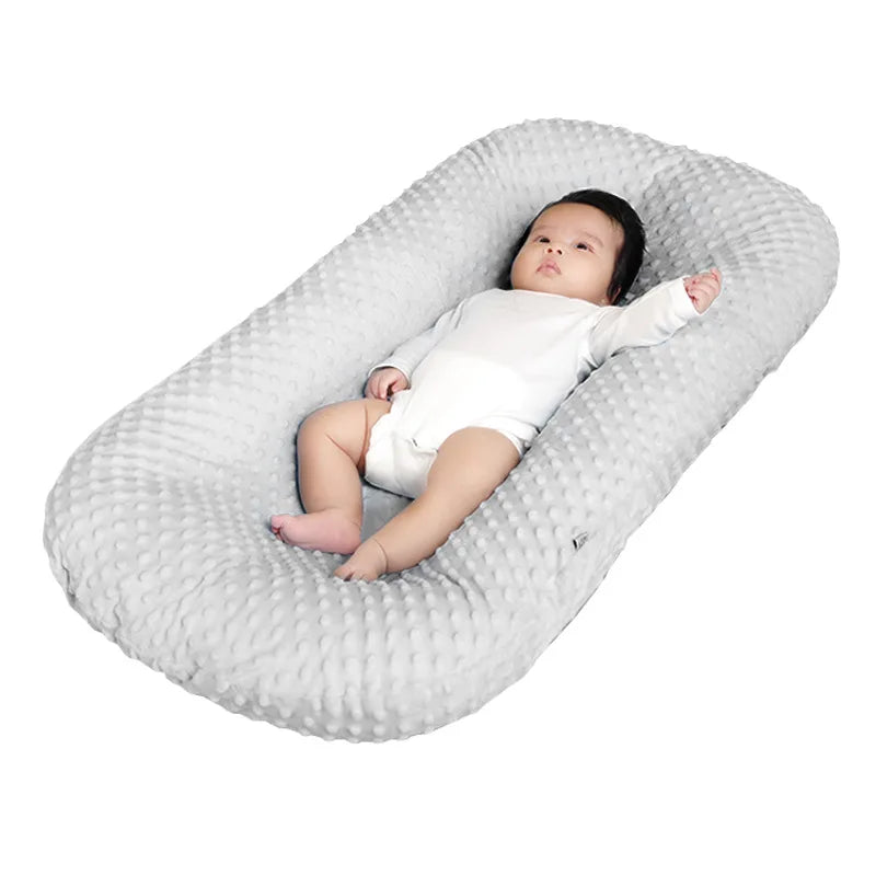 Only Cover Ultra Soft Removable Baby Nest Bed Cover Solid Color Newborn Slipcover Lounger Cover Sleeping Pad Flat Sheet for Crib