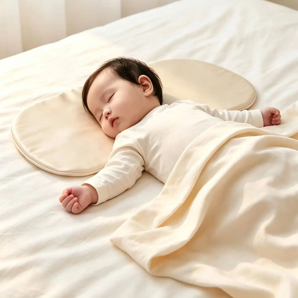 Soft Silk Cloud Baby Pillow Breathable Infant Neck Support Cushion, Zero‑Flat Height Sleep Pillow for Newborns