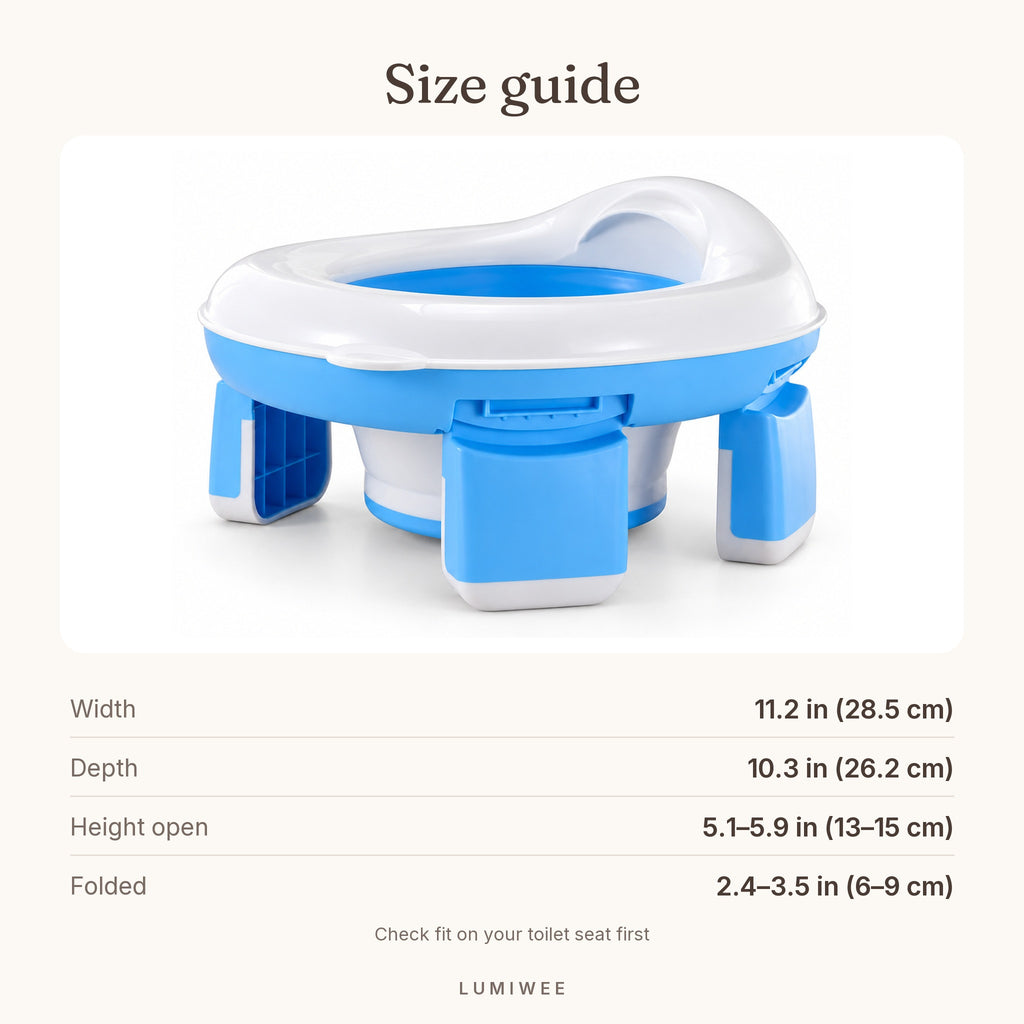 Lumiwee infographic: 2-in-1 - Size guide