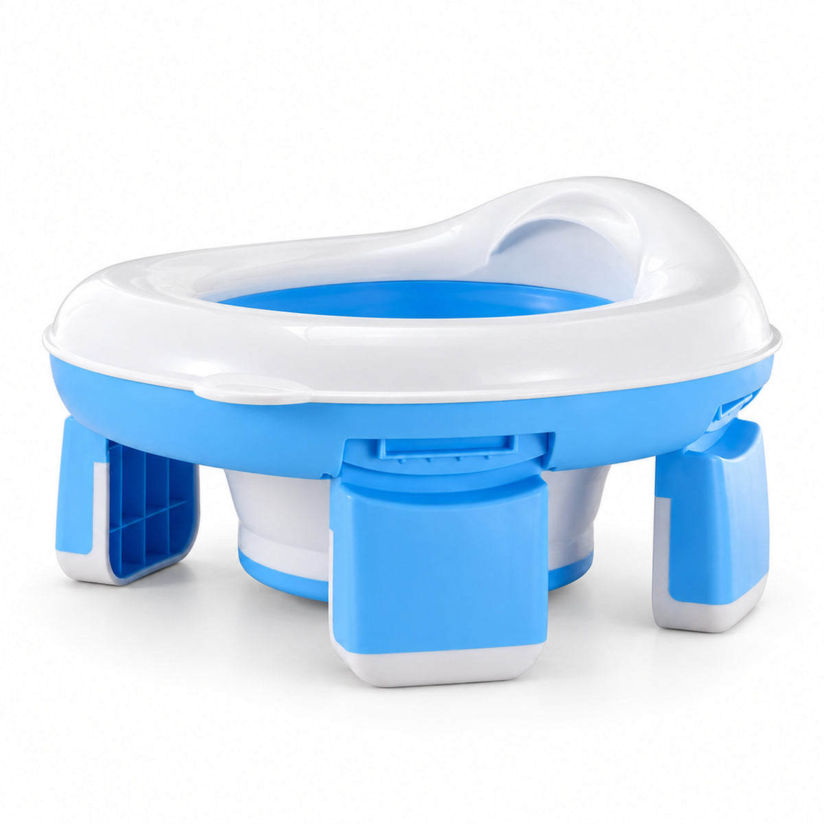 Lumiwee 2-in-1 Travel Potty & Toilet Training Seat: blue 2-in-1 travel potty on a white background