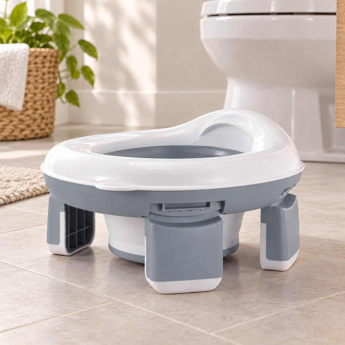 Lumiwee 2-in-1 Travel Potty & Toilet Training Seat, Gray option
