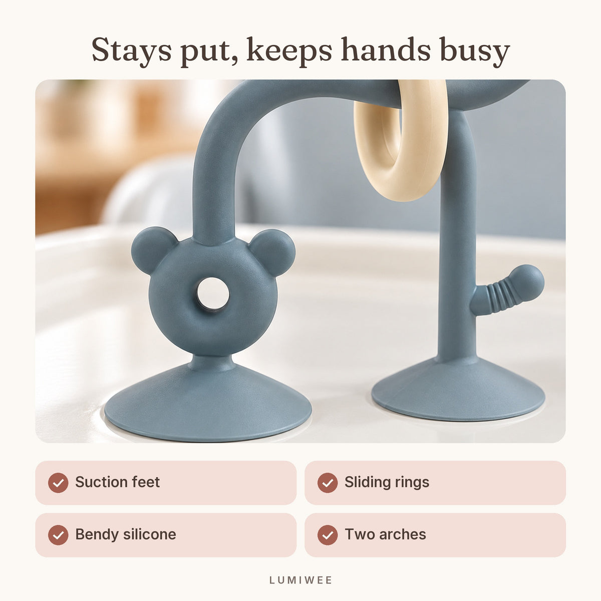 Lumiwee infographic: Abacus - Stays put, keeps hands busy