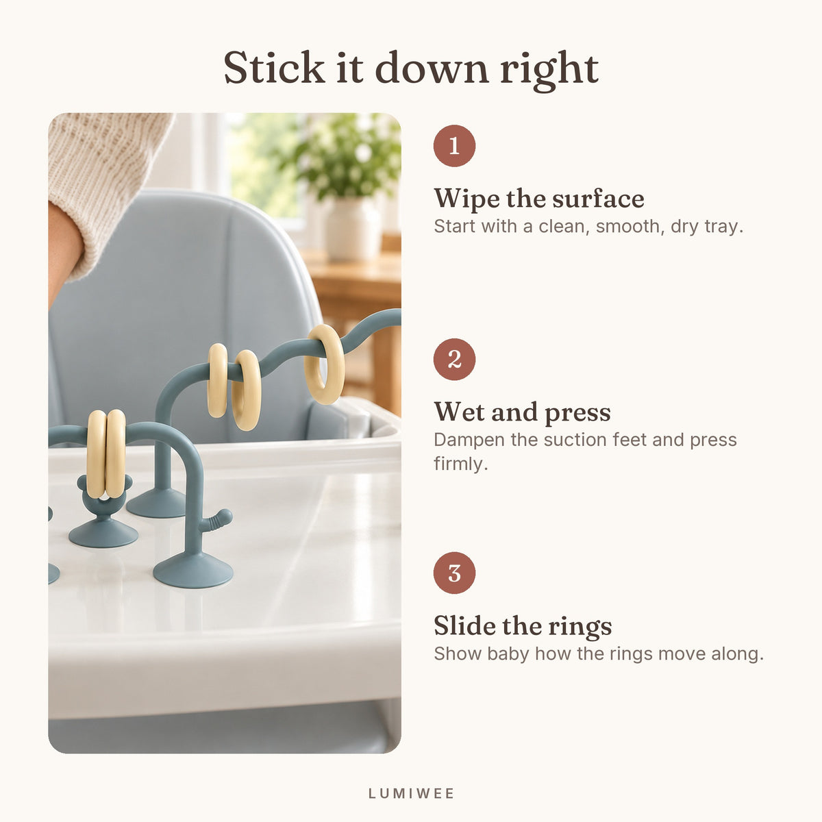 Lumiwee infographic: Abacus - Stick it down right