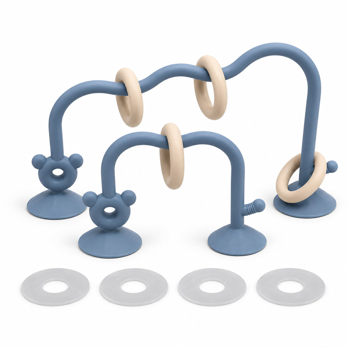Lumiwee Abacus Suction Cup Toy for High Chairs, Sea Blue + 4 Suction Gaskets option