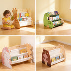 Lumiwee Alder Montessori book rack: the four animal designs