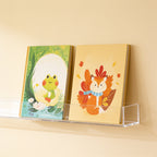 Lumiwee Aspen wall-mounted picture book shelf: one ledge holding two picture books