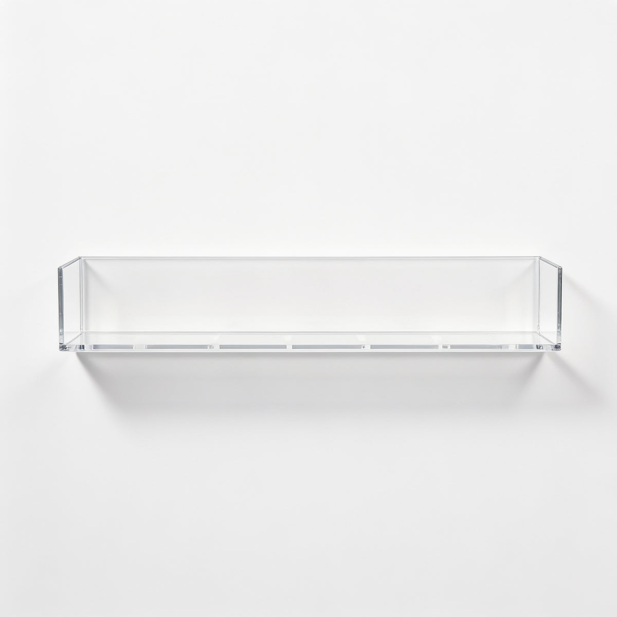 Lumiwee Aspen wall-mounted picture book shelf: clear acrylic book ledge on a white background