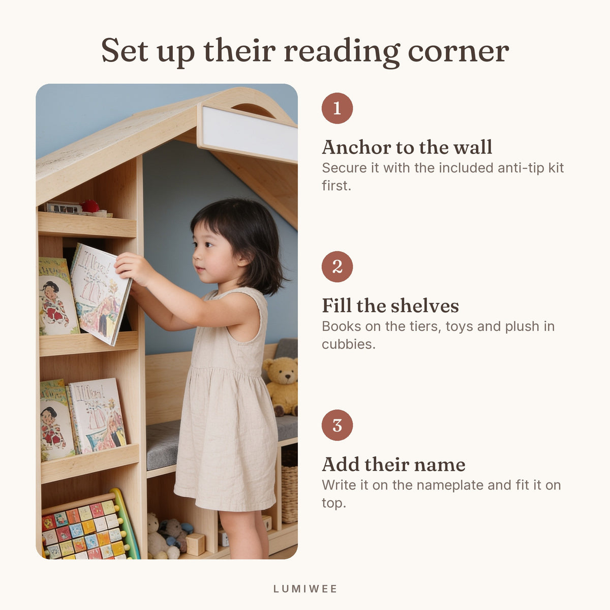 Lumiwee infographic: Birch - Set up their reading corner