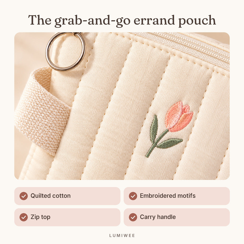 Lumiwee infographic: Bloom - The grab-and-go errand pouch