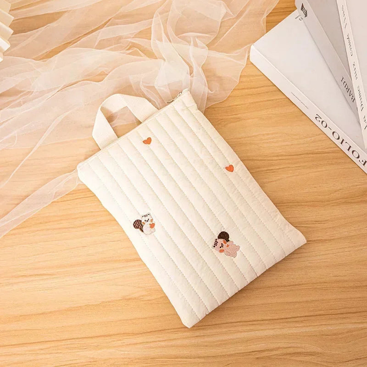 Lumiwee Bloom Quilted Embroidered Diaper Pouch, Squirrel option