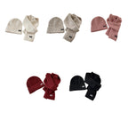 Lumiwee Bow knit kids hat and scarf set: the hat and scarf set in all five colors