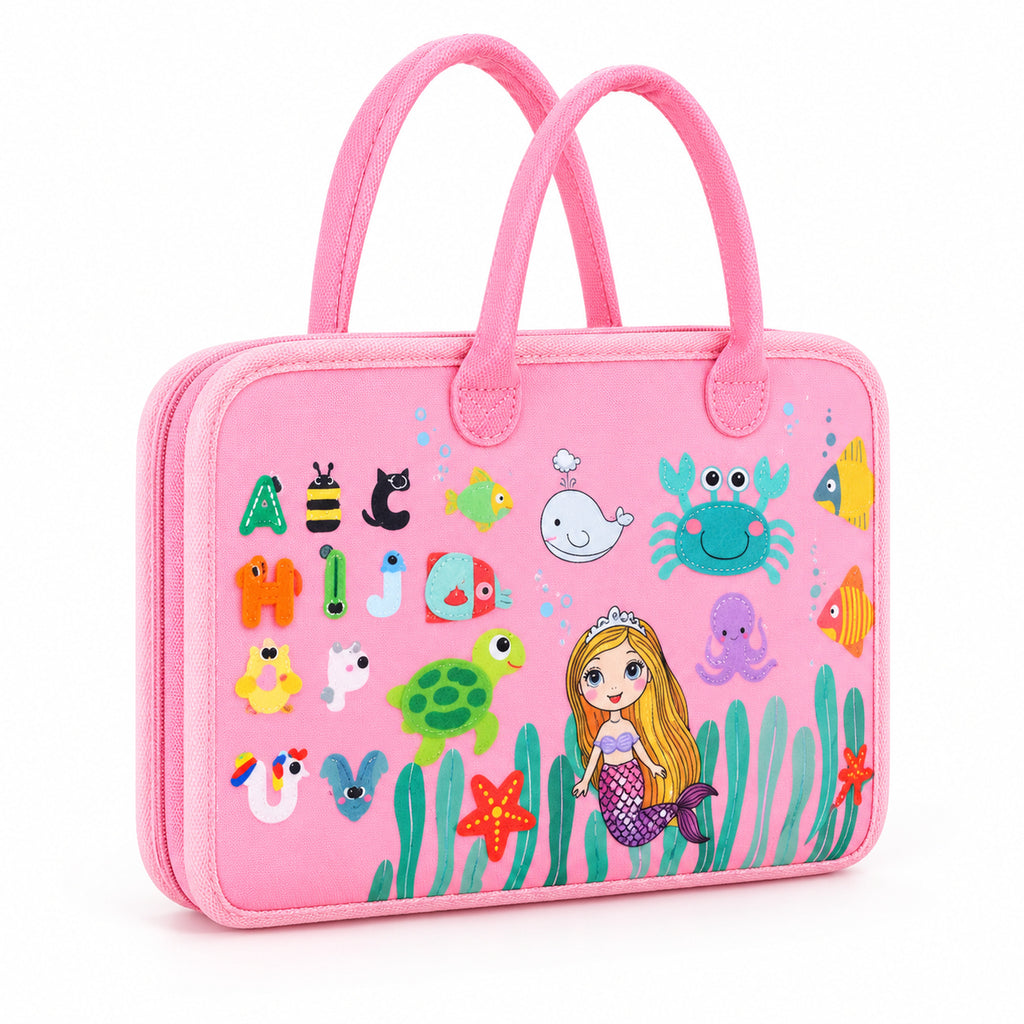 Lumiwee Bramble light pink sea life busy board on a white background