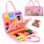 Lumiwee Bramble Montessori Busy Board for Toddlers, Light Pink Sea Life option