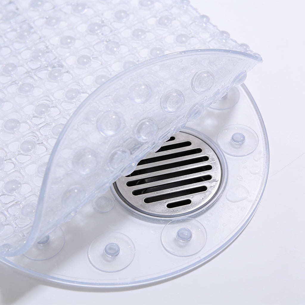 Lumiwee Brook kids suction-cup shower mat: close-up of the grip bumps and suction cups