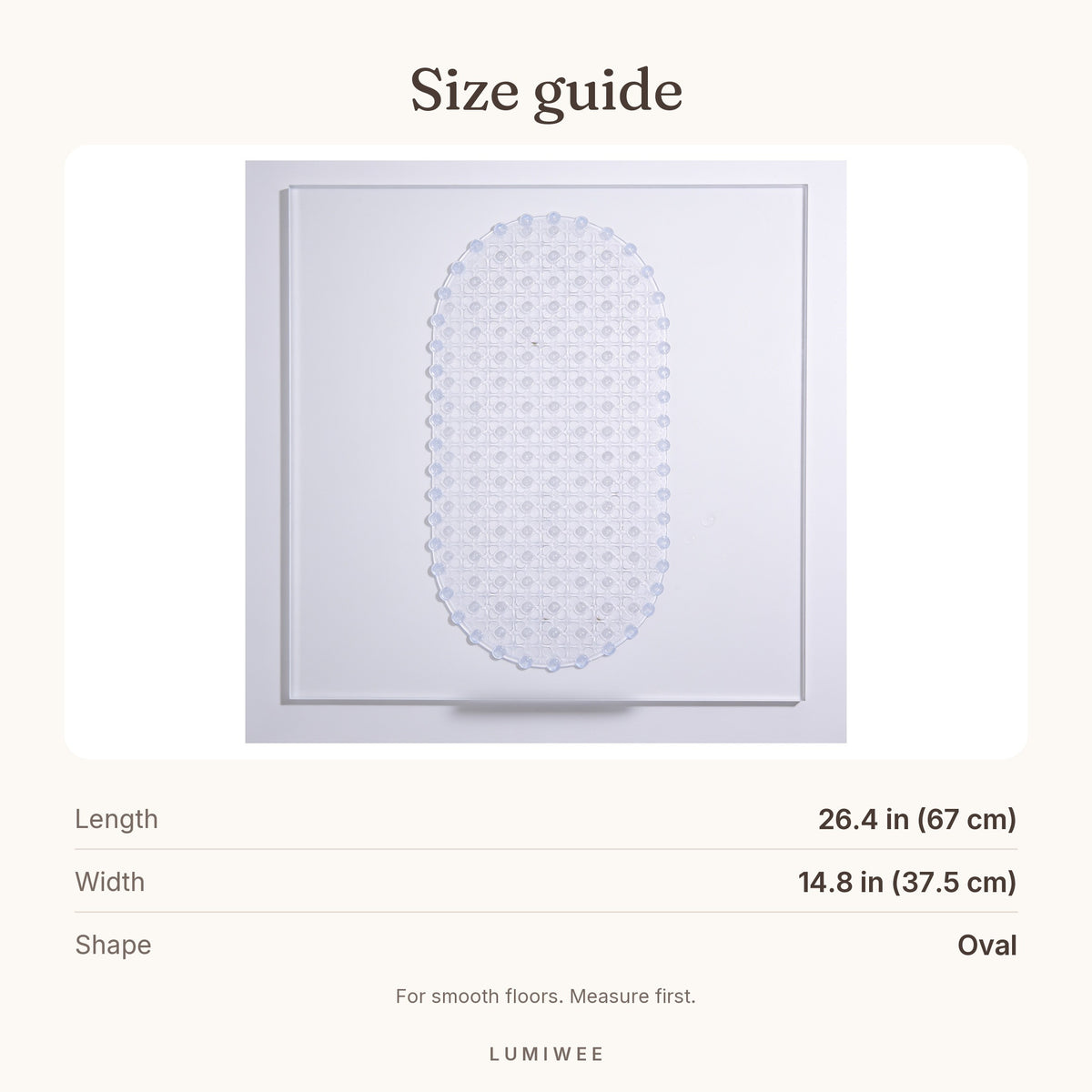Lumiwee infographic: Brook - Size guide