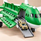 Close-up of the storage deck, hinge and ramp on the green Lumiwee Cargo airplane