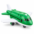 Green Lumiwee Cargo airplane toy closed on a white background