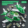 Lumiwee Cargo Airplane Toy Set with Cars and Helicopter, Green option