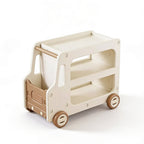 Lumiwee Cedar truck toy and book cart: brown truck book cart on a white background