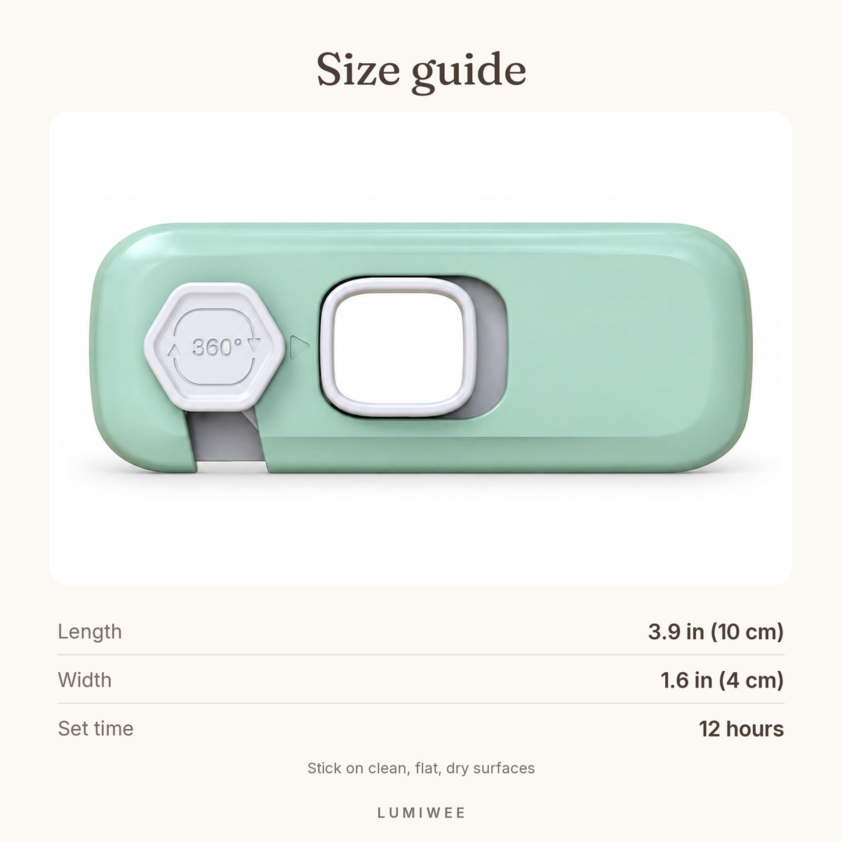 Lumiwee infographic: Fridge Lock - Size guide