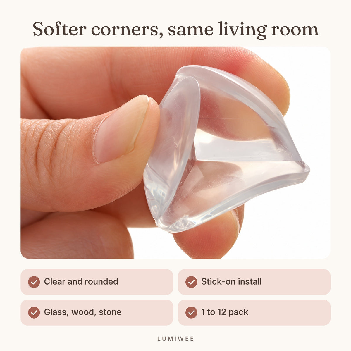 Lumiwee infographic: Corner Guards - Softer corners, same living room