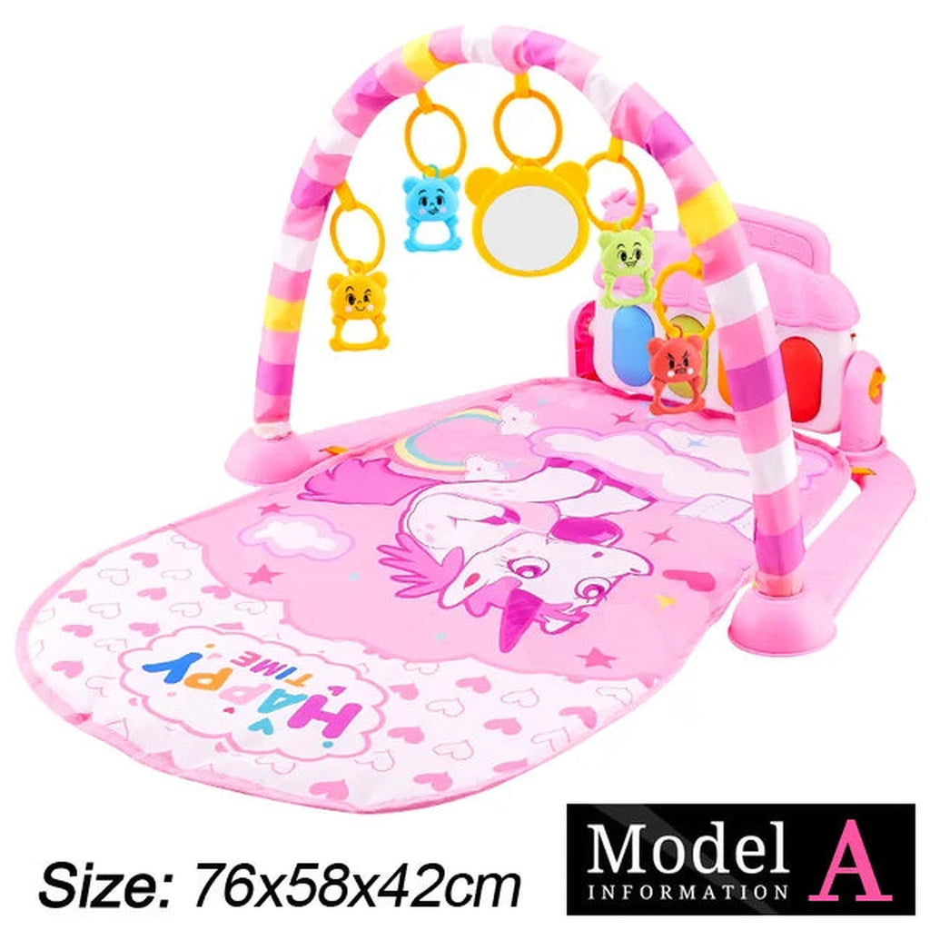 Lumiwee Clover Piano Baby Play Mat, Pink Unicorn with Mirror option